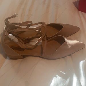 Tan suede flats size 8